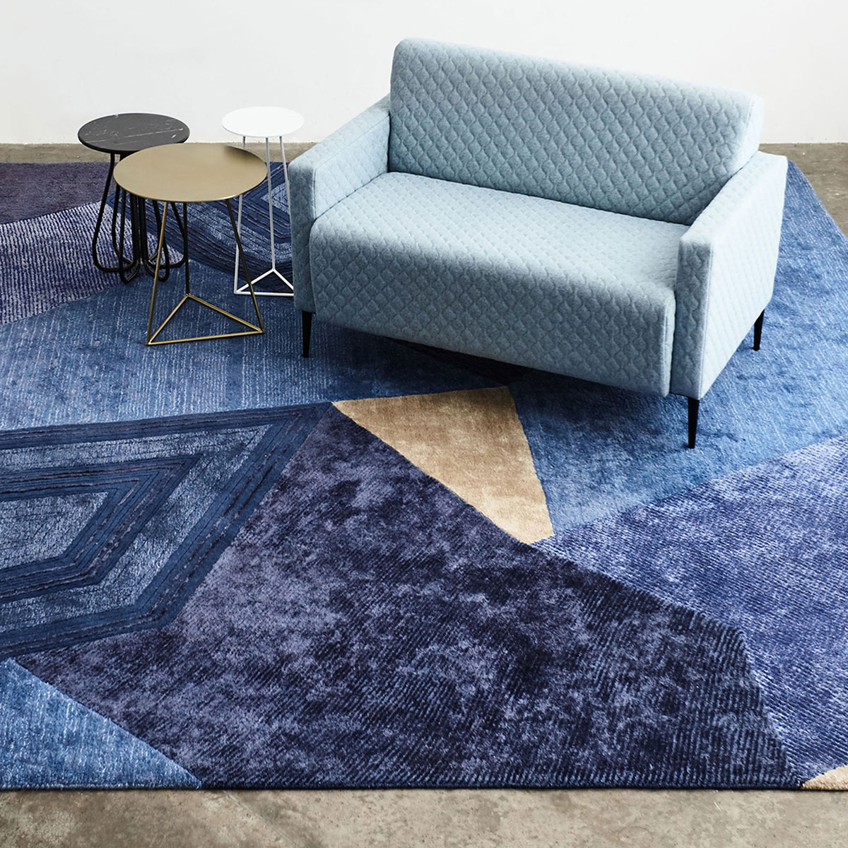 Blue Variant Rug Texture Plantation Textured | Blue