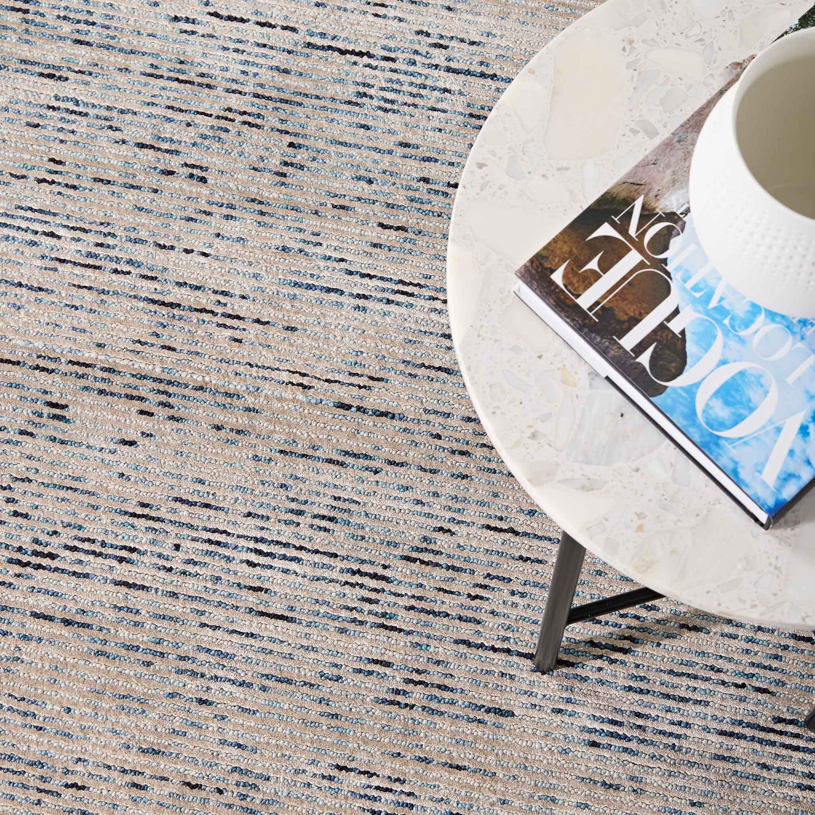 ORA Raised Ombre | Blue - Tappeti Fine Handcrafted Rugs + Carpets